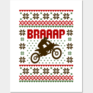 Braaap Dirt Bike Ugly Sweater Posters and Art